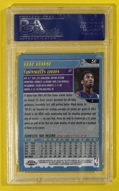 2001 Kobe Bryant — Topps Chrome [Base] — PSA 9 — back — Inventory P709-C