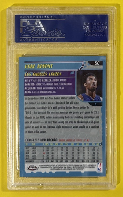 2001 Kobe Bryant — Topps Chrome [Base] — PSA 9 — back — Inventory P709-C