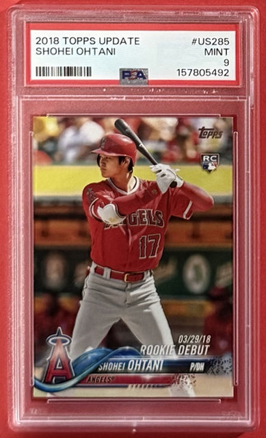 2018 Shohei Ohtani — Topps Update Rookie Debut [Base] — PSA 9 — front — Inventory P710-C