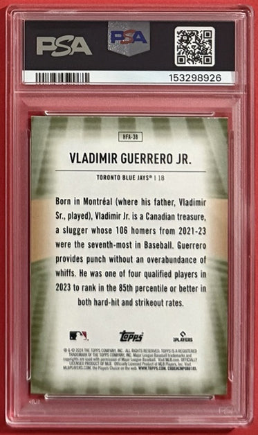 2024 Vladimir Guerrero Jr. — Topps Home Field Advantage [Base] — PSA 10 — back — Inventory P143-C