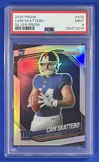 2025 Cam Skattebo — Prizm Base [Silver Prizm] — PSA 9 — front — Inventory P712-B