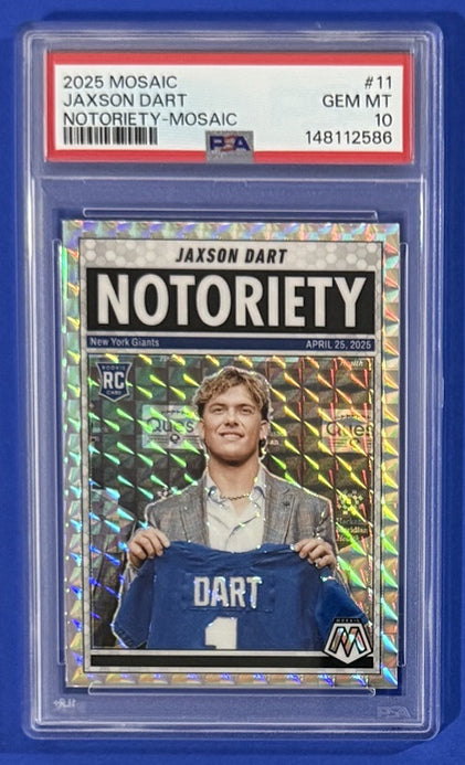 2025 Jaxson Dart — Mosaic Notoriety [Mosaic] — PSA 10 — front — Inventory P144-D