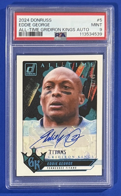 2024 Eddie George — Donruss All-Time Gridiron Kings Autographs — PSA 9 — front — Inventory P713-B