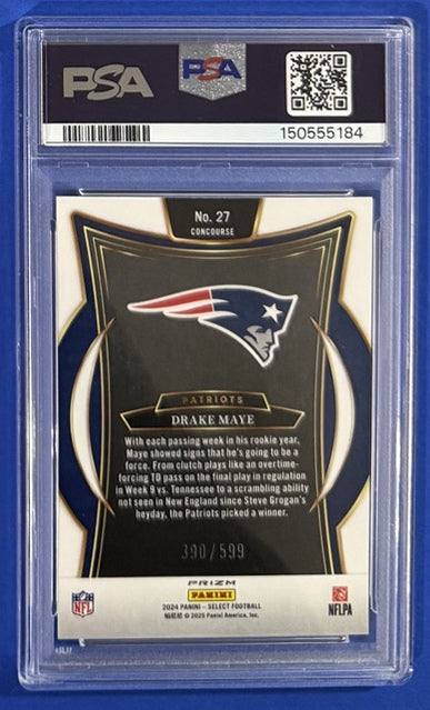 2024 Drake Maye — Select Concourse [Neon Green Shock] — PSA 10 — back — Inventory P713-D