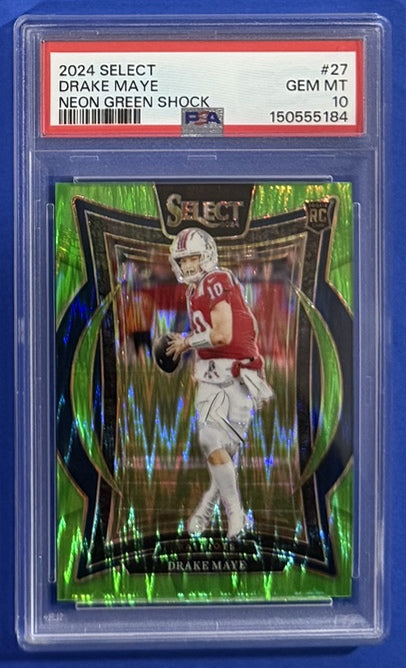 2024 Drake Maye — Select Concourse [Neon Green Shock] — PSA 10 — front — Inventory P713-D