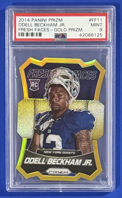 2014 Odell Beckham Jr. — Prizm Fresh Faces [Gold Prizm] — PSA 9 — front — Inventory P144-C