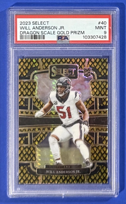 2023 Will Anderson Jr. — Select Concourse [Dragon Scale Gold Prizm] — PSA 9 — front — Inventory P144-B