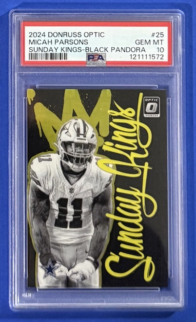 2024 Micah Parsons — Donruss Optic Sunday Kings [Black Pandora] — PSA 10 — front — Inventory P714-D
