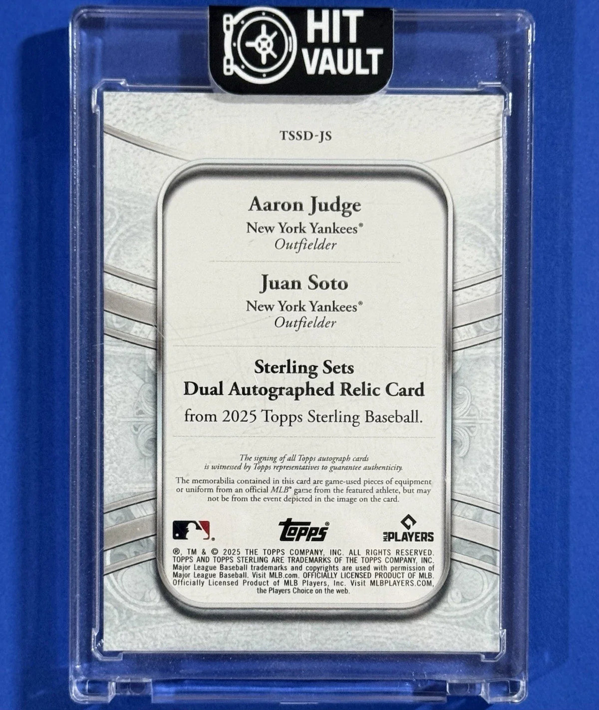 P716-A — 2025 Topps Sterling Aaron Judge / Juan Soto #TSSD-JS — back