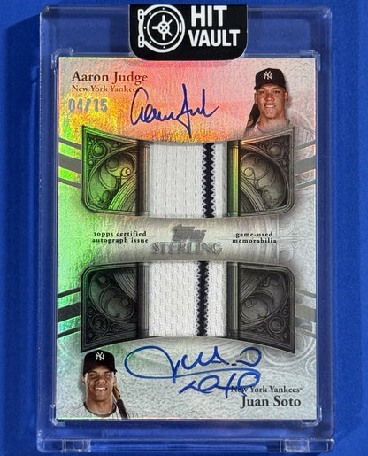 P716-A — 2025 Topps Sterling Aaron Judge / Juan Soto dual auto relic 04/15 — front