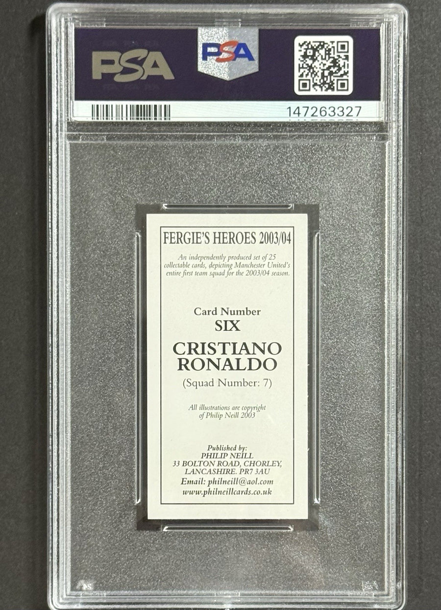 2003 Cristiano Ronaldo — Fergie's Heroes — PSA 10 — back photograph