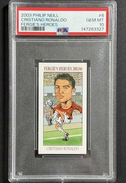 2003 Cristiano Ronaldo — Fergie's Heroes — PSA 10 — front — Inventory P597-C