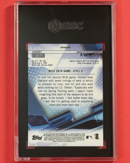 2018 Shohei Ohtani — Bowman's Best [Refractor] — SGC 9.5 — back — Inventory P592-B