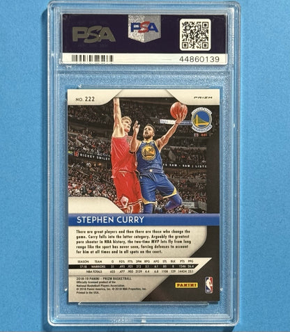 2018-19 Stephen Curry — Prizm [Pink Ice] — PSA 10 — back — Inventory P598-B