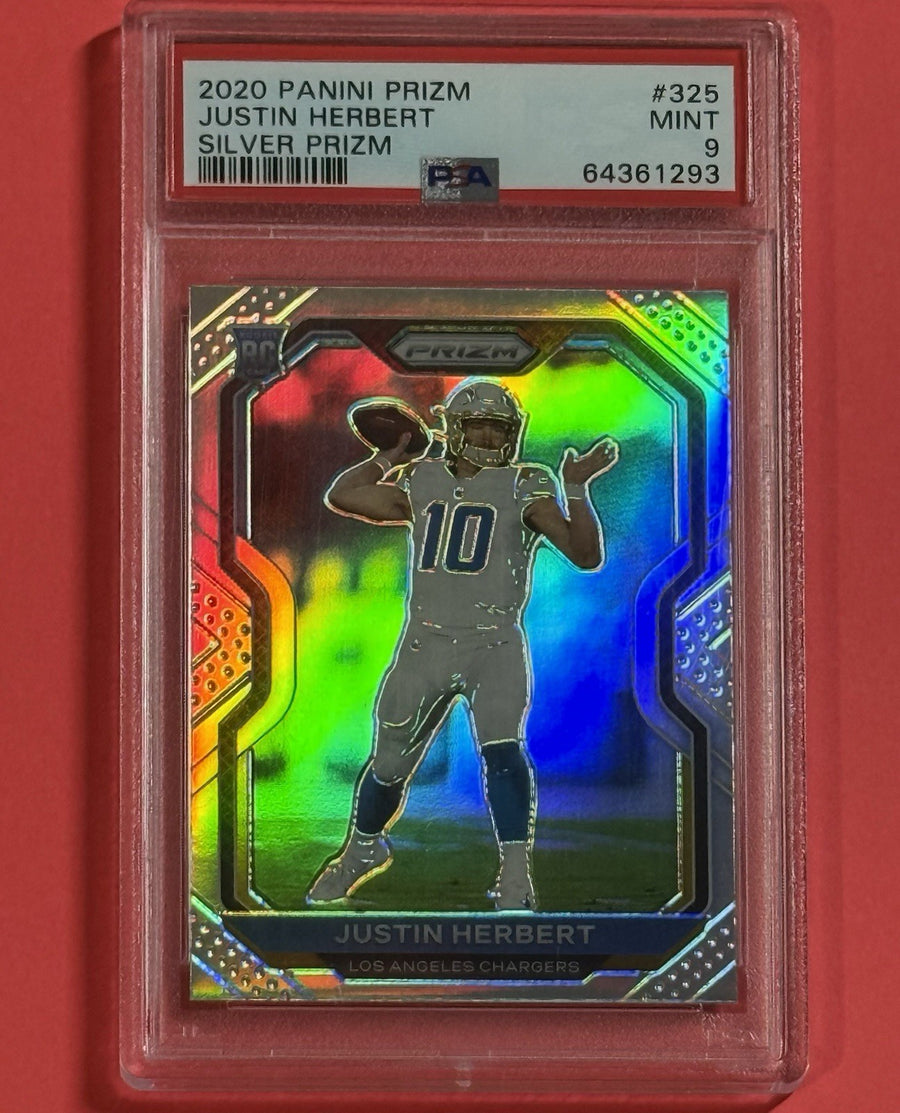 2020 Justin Herbert — Prizm [Silver Prizm] — PSA 9 — front photograph