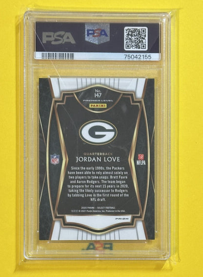 2020 Jordan Love — Select Premier Level [Silver Prizm] — PSA 10 — back — Inventory P140-A