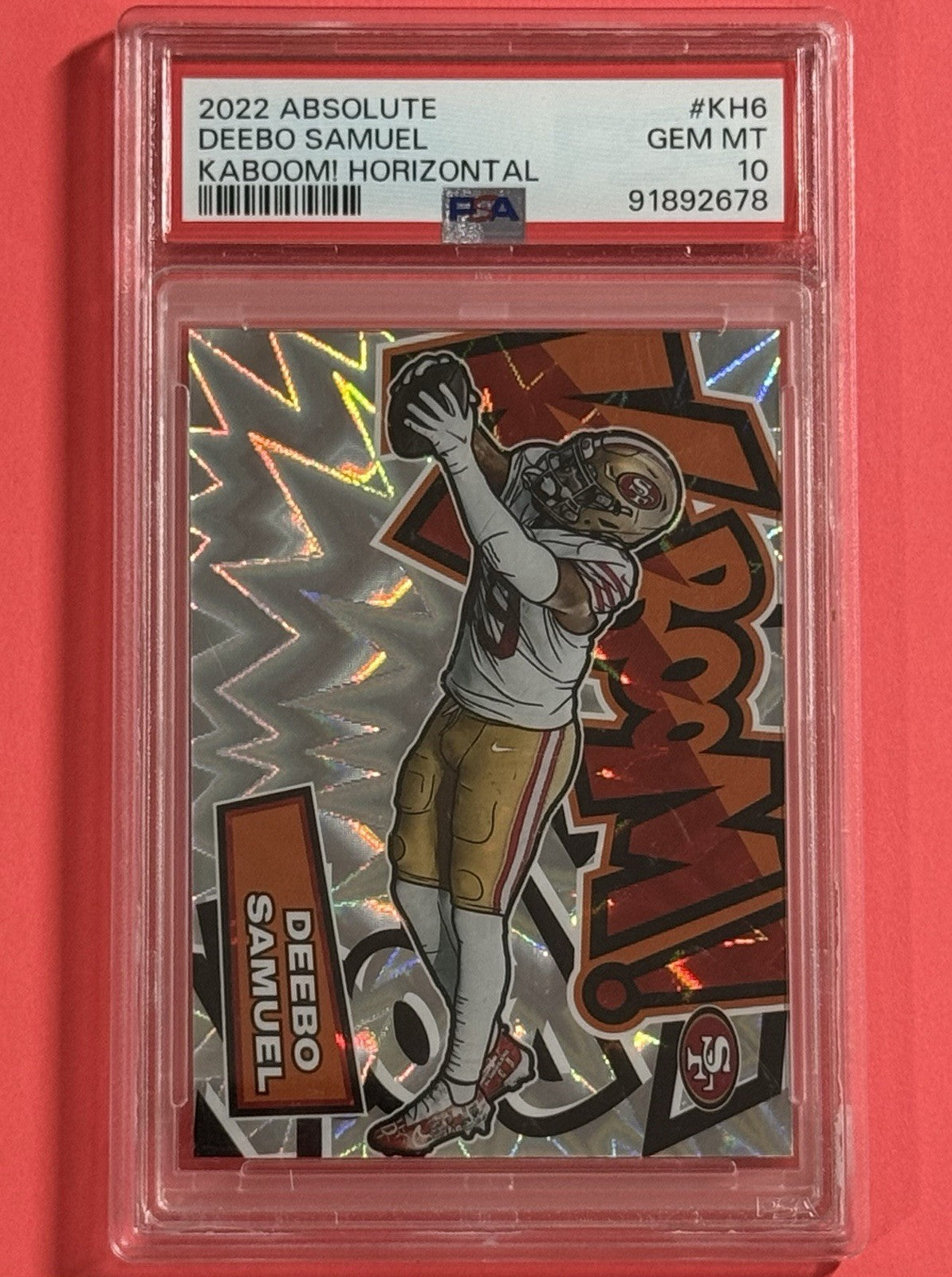 2022 Deebo Samuel — Absolute Kaboom! Horizontal [SSP / Case Hit] — PSA 10 — front — Inventory P133-B