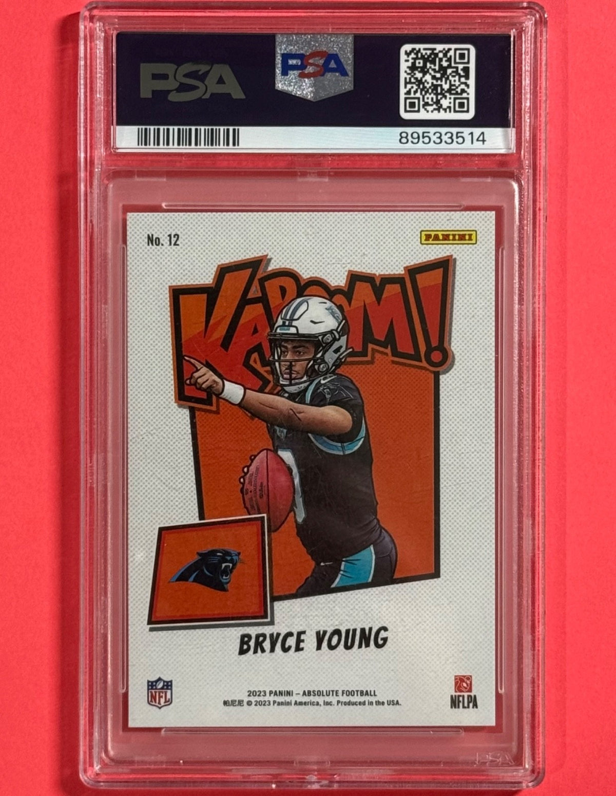 2023 Bryce Young — Absolute Kaboom! Horizontal — PSA 9 — back — Inventory P590-C