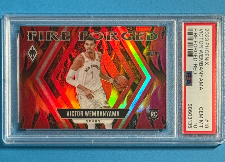 2023-24 Victor Wembanyama — Phoenix Fire Forged [Red] — PSA 10 — front photograph