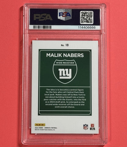 2024 Malik Nabers — Donruss Downtown — PSA 9 — back — Inventory P596-B