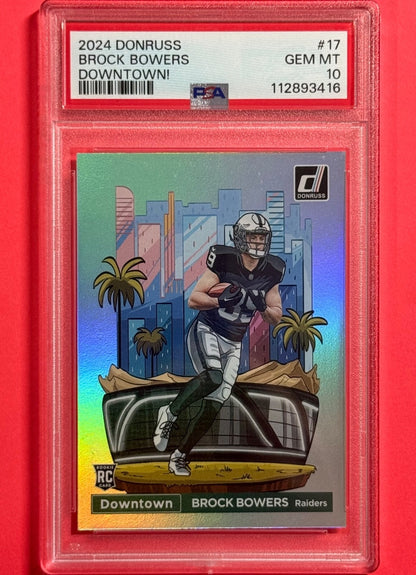 2024 Brock Bowers — Donruss Downtown — PSA 10 — front — Inventory P592-A