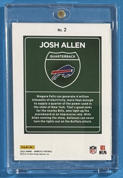 2024 Josh Allen — Donruss Downtown — Back — Inventory P002-A