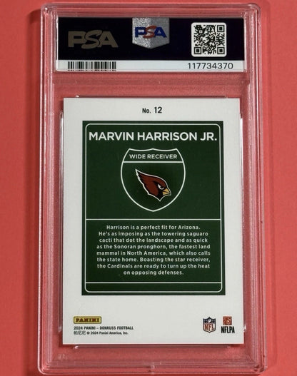 2024 Marvin Harrison Jr. — Donruss Downtown — PSA 9 — back — Inventory P595-C