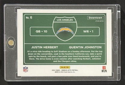 2024 Justin Herbert / Quentin Johnston — Donruss Optic Downtown Duos — Back — Inventory P006-B