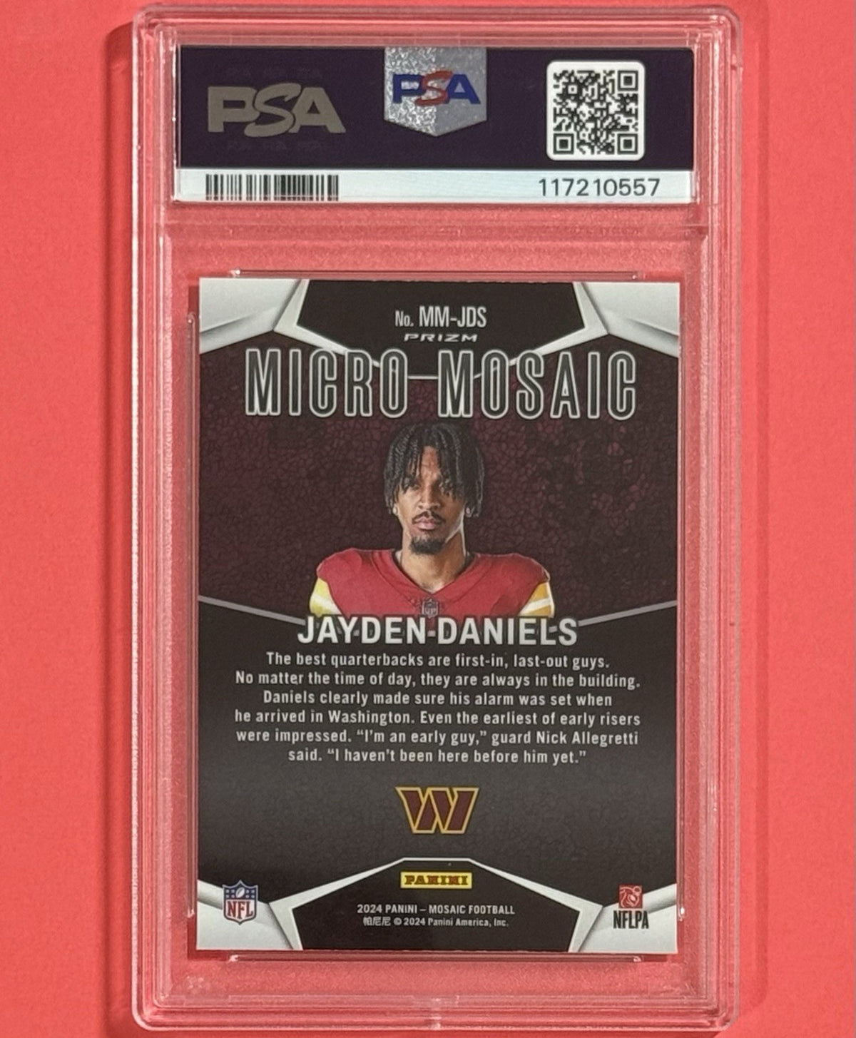 2024 Jayden Daniels — Mosaic Micro Mosaic — PSA 10 — back — Inventory P593-A