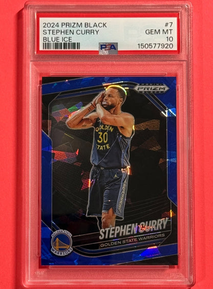 2024-25 Stephen Curry — Prizm Black [Blue Ice] — PSA 10 — front — Inventory P597-B