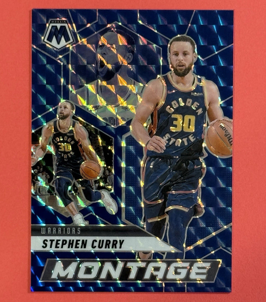 2024-25 Stephen Curry — Mosaic Montage [Blue Prizm] — front photograph