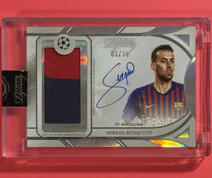 2024-25 Sergio Busquets — Dynasty UEFA Club Competitions Autographed Patch — front — Inventory P591-A