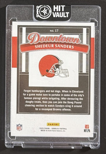 2025 Shedeur Sanders — Donruss Downtown — Back — Inventory P001-D
