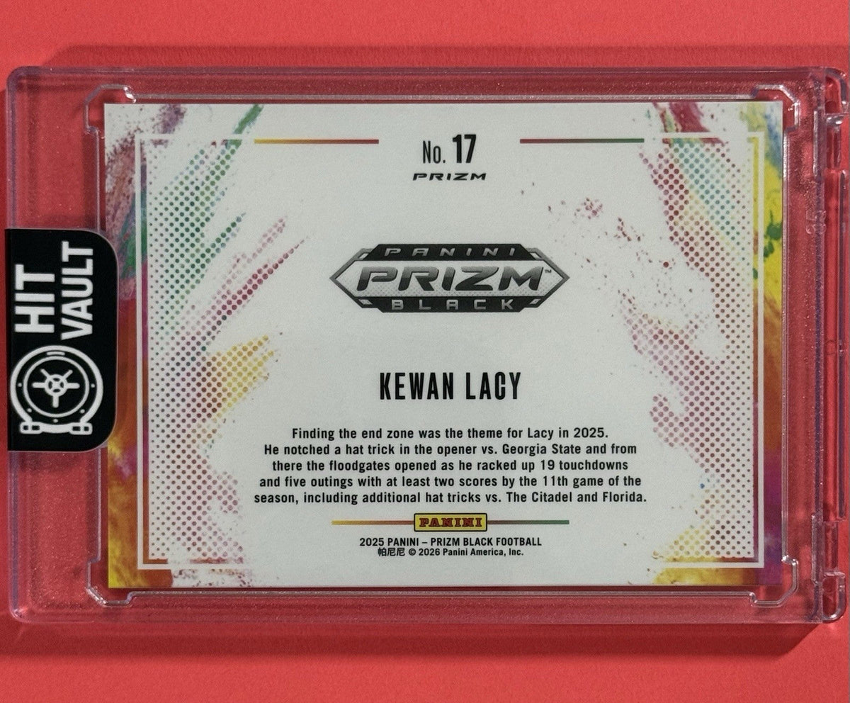 2025 Kewan Lacy — Prizm Black Color Blast [SSP / Case Hit] — back — Inventory P033-C