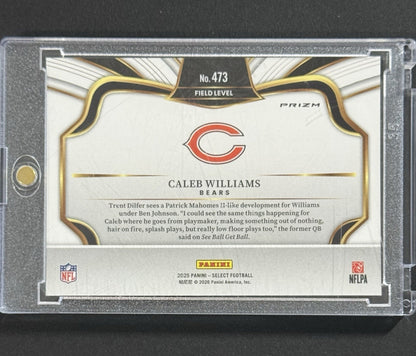 2025 Caleb Williams — Select Field Level [Zebra Prizm] — back — Inventory P591-B