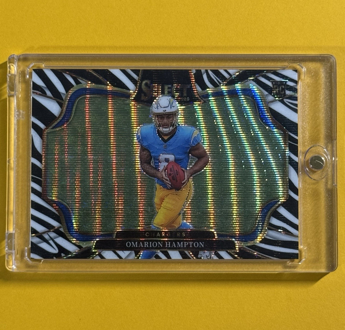 2025 Omarion Hampton — Select Field Level [Zebra Prizm] — front — Inventory P592-D