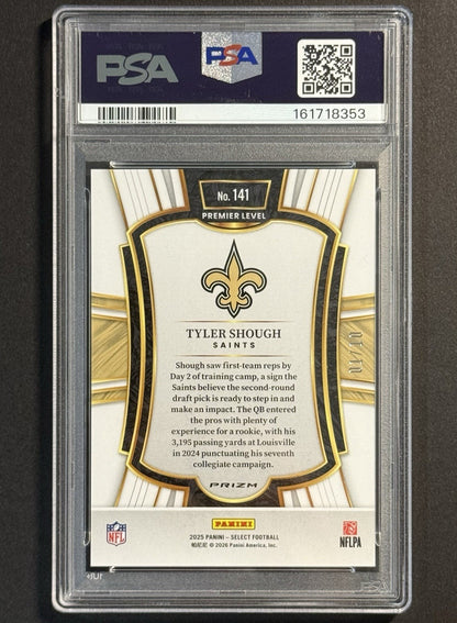 2025 Tyler Shough — Select Premier Level [Gold Prizm] — PSA 9 — back — Inventory P145-C