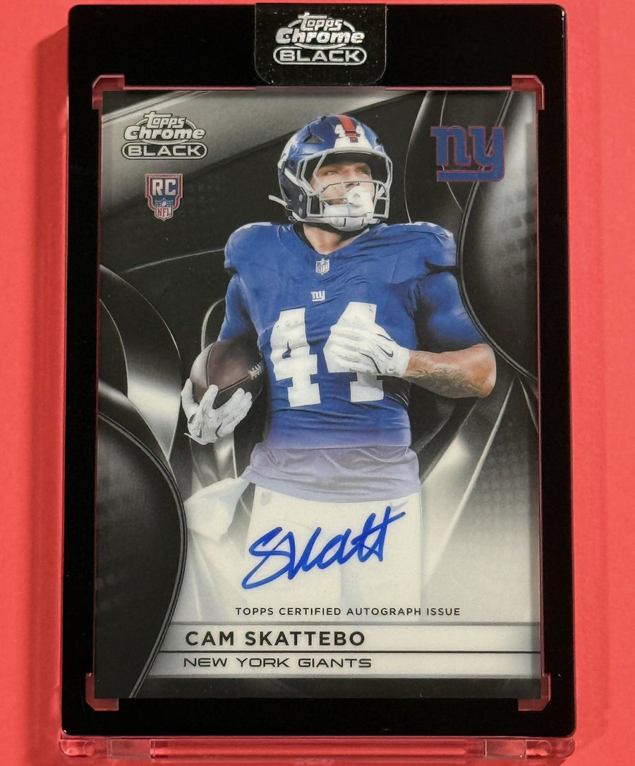 2025 Cam Skattebo — Chrome Black Rookie Autograph — front photograph