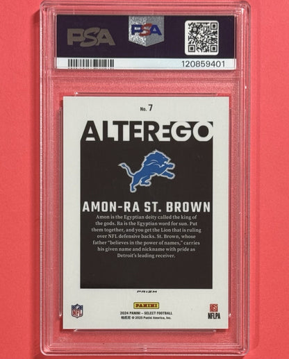 2024 Amon-Ra St. Brown — Select Alter Ego — PSA 10 — back — Inventory P595-A