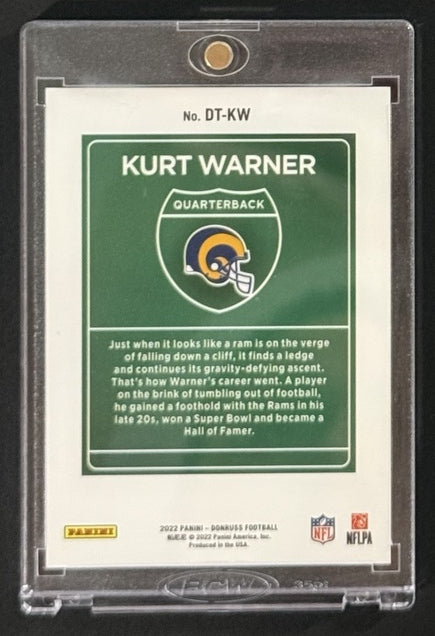 2022 Kurt Warner — Donruss Downtown — Back — Inventory P007-C