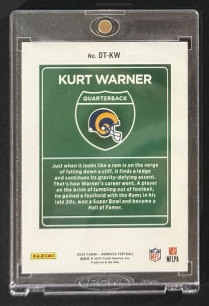 2022 Kurt Warner — Donruss Downtown — Back — Inventory P007-C