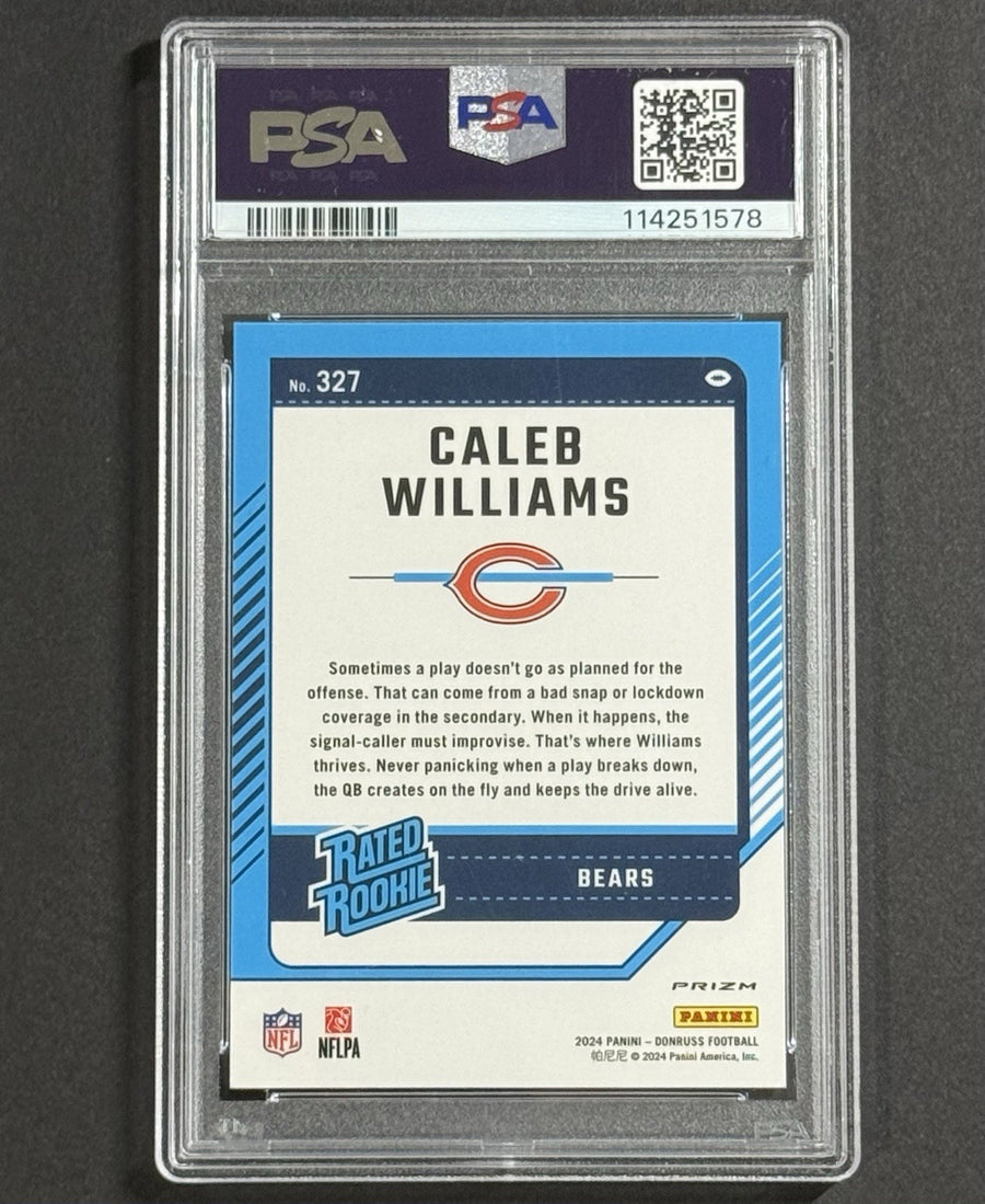 2024 Caleb Williams — Donruss Optic Preview [Pink] — PSA 10 — back photograph